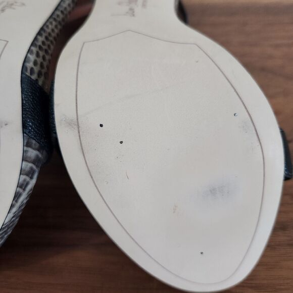 Sam Edelman Eleanor Heel Women 8.5 Ankle Strap Snakeskin Tan Leather Buckle Shoe - Picture 10 of 11